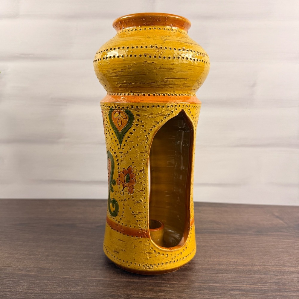 Bitossi Liberty Candle Holder Yellow Italian Pottery Rosenthal Netter